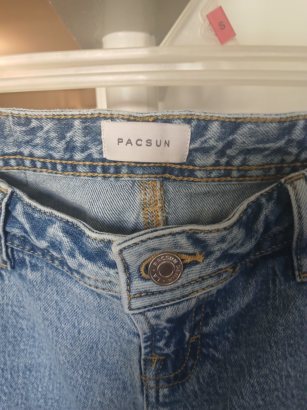 PacSun Women's Wide-Leg Jeans in Light Blue Denim - Picture 5 of 9